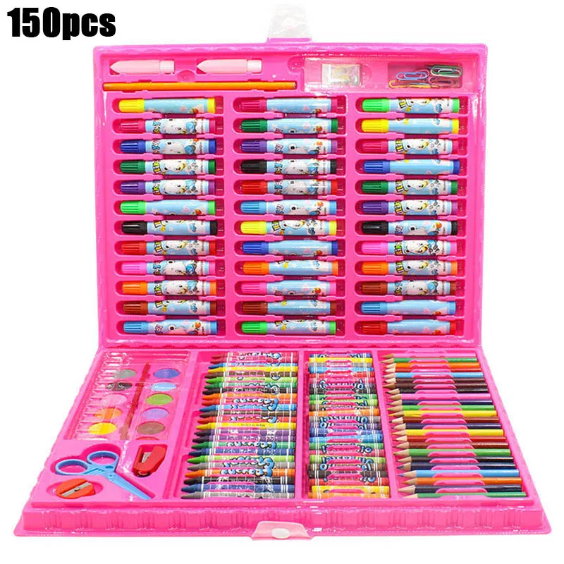 Conjunto de Lápis Presentes do Miúdo Colorido Lápis Aquarelas Canetas Desenho Conjunto Brinquedo Arte Marcador Óleo Pastel Pintura 208 Pçs 16 lápis lápis aquarelas canetas desenho conjunto brinquedo
