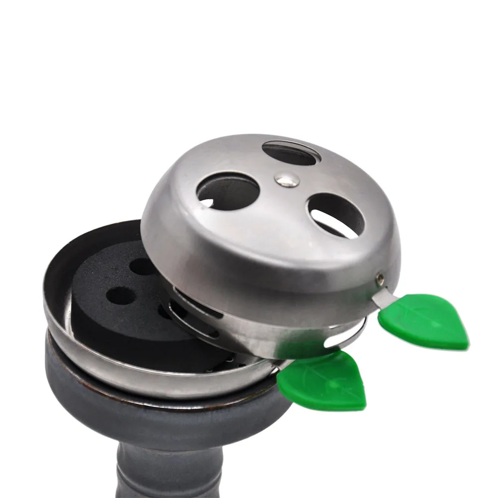 Metal Material Charcoal Stove Green leaf shape handle Accessories Windproof Tobacoo Hookah Shisha Charcoal Holder