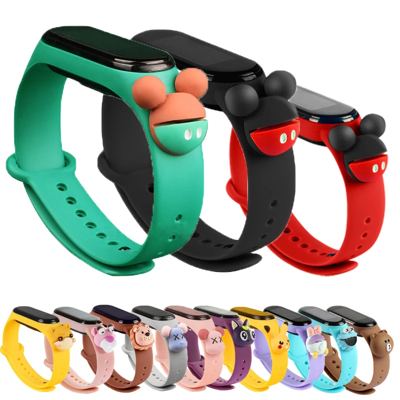Силиконовый ремешок для Xiaomi Mi Band 6 5 пористый двухцветный браслет с защитой от