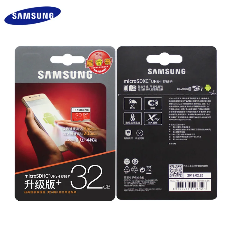 Карта Microsd SAMSUNG 256G 128 Гб 64 ГБ 32 ГБ 16 ГБ 8 ГБ 100 МБ/с./с класс 10 U3 U1 SDXC класс EVO+ Micro SD карта памяти TF флэш-карта