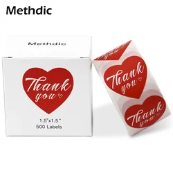 Methdic 500 labels/roll Heart Shape Thank You Stickers for Wedding thank you label stickers label