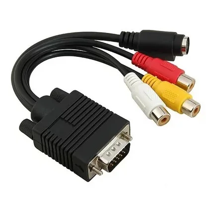 VGA в S кабель для преобразования разъема VGA в AV VGA в S-VIDEO кабель для преобразования разъема Lotus head 3RCA