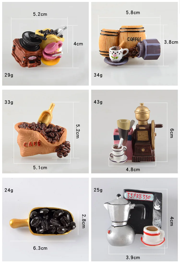 Креативный 3d кофейный магнитик на холодильник магнитная паста Адсорбция железная руда ручной заварник подвеска Кофеварка гейзерная украшения кофе