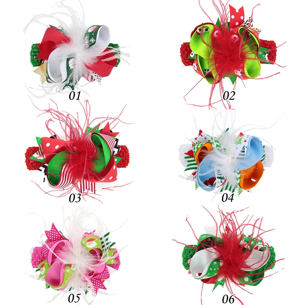 Модные детские рождественские банты для волос Санта-Клаус лента шпилька для волос с бантом лента для волос многофункциональные вечерние Головные уборы Аксессуары для девочек