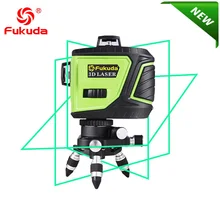 Фукуда бренд 12 линии 3D MW-93T-3GX лазерный уровень наливные 360 горизонтальный и вертикальный крест супер мощный зеленый лазер луч линии