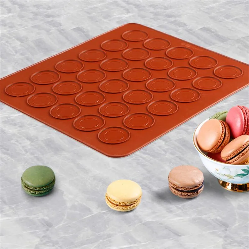 Tool Sheet Mat Cake Mold Pastry Oven Baking Mould 30-Cavity Silicone Macaron 