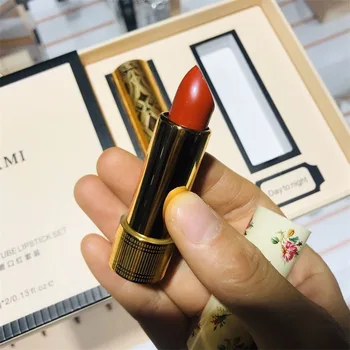 

GUICAMI Genuine Small Golden Tube Lipstick Set Rotten Tomato Grapefruit Color Matte Moisturizing Color Lasting Two-color Set
