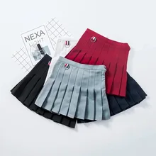 Новая женская мода Высокая талия тонкая однотонная А-образная плиссированная юбка Горячий тренд сексуальная юбка