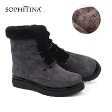 SOPHITINA/удобные ботинки с круглым носком; Высококачественная замшевая модная женская обувь ручной работы на молнии; однотонные Зимние ботильоны; SC438