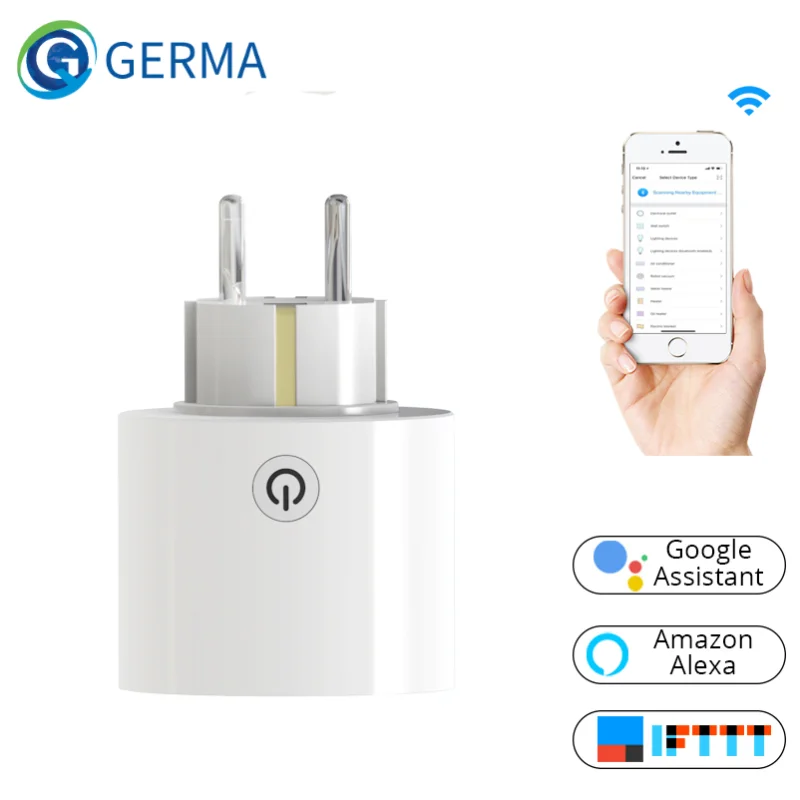 GERMA Wi-Fi умная розетка стандарт ЕС рабочий пульт дистанционного управления с Alexa и