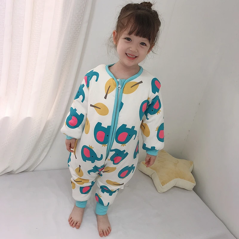 New Winter Girls Jumpsuits Cartoon Animal Boys Overalls Cotton Baby Rompers Thicken Warm Children Sleepwear For Kids 1-4 Years