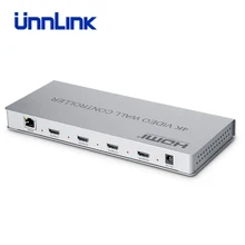 Видеостена Unnlink контроллер 1 HDMI/DVI In 4 HDMI выход 1x2,1x3,1x4,2x1,2x2,3x1,4x4 изображения сшивание 4 ТВ показывает Сращивание экрана