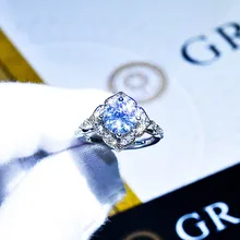 

New Sterling Silver Moissanite Sterling Silver Rings Fine Jewelry 1 Carat Simulation Diamonds Wedding Ring For Girlfriend