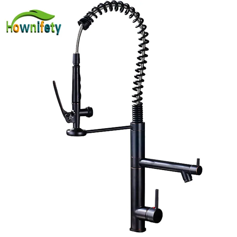 ORB хромированный пружинный кухонный кран без рук распылитель головка с замком горячая холодная вода кухонный смеситель кран Поворотный Смеситель