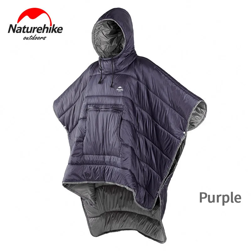 Naturehike открытый кемпинг спальный мешок водонепроницаемый плащ ленивый спальный мешок зимний тепловой портативный Кемпинг плащ NH18D010-P - Цвет: Purple