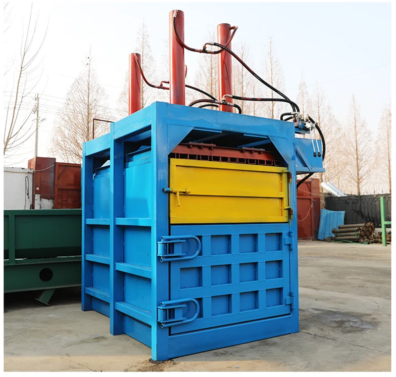 

40 tons single-cylinder small vertical automatic waste woven bag plastic bottle paper metal hydraulic pressing machine baler