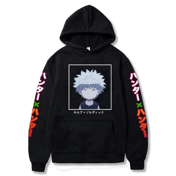 

Harajuku Sweatshirt Hunter X Hunter Hoodies Unisex Japanese Anime Killua Printed Men's Hoodie Male Streetwear Fashion