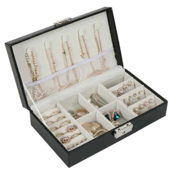 

Jewelry Box for Women Leather Jewelry Organizer Storage Display Jewellery Packaging Portable Travel Ornament Case Storage