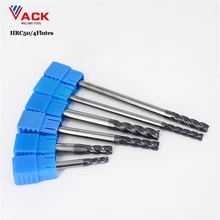 Vack fresa de ponta de metal, hrc50, 4, fresa de liga de carboneto, aço de tungstênio, 3mm, 4mm, 5mm, 6mm, 8mm, 10mm, ferramentas para fresa