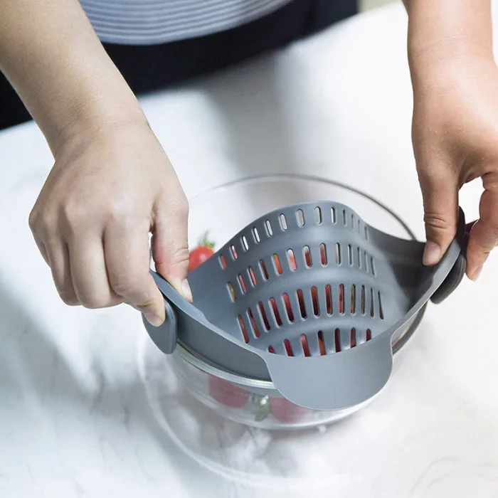 Кухонный тензодержатель силиконовый дуршлаг с зажимом подходит для всех кастрюль кухонные чаши аксессуары HY99
