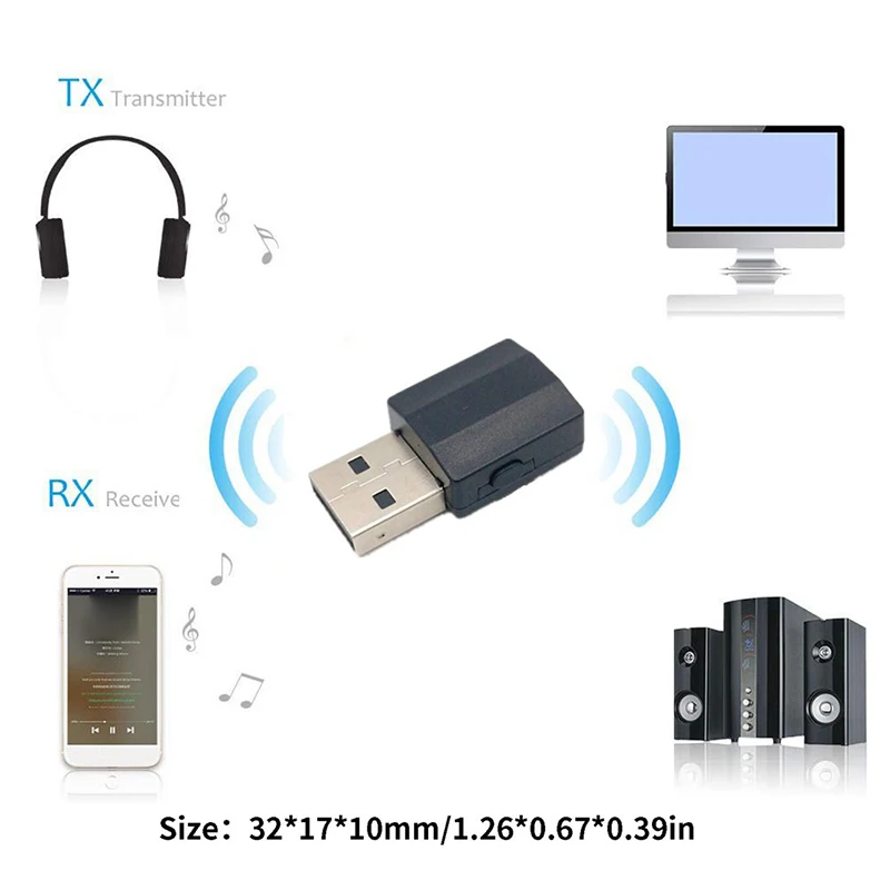 2 в 1 bluetooth 5,0 аудио приемник передатчик беспроводной адаптер Мини 3,5 мм AUX Стерео Bluetooth передатчик для ТВ ПК автомобиля