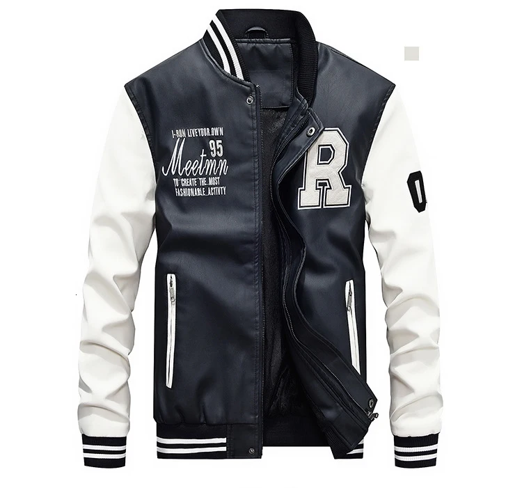 New Motorcycle Leather Jacket Men Oblique Zipper Outwear Faux Leather Jackets Pu Leather Coat Euro Size S-3XL Dropshipping