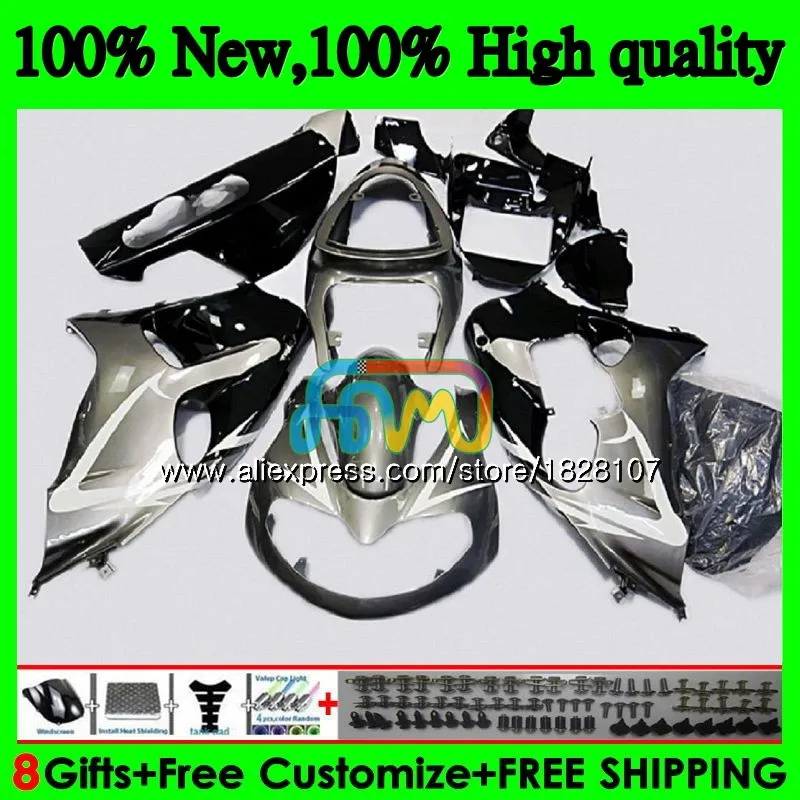 SRAD для SUZUKI TL 1000 R TL 1000R 98 99 00 01 02 03 46BS. 23 TL1000 R TL1000R 1998 1999 2000 2001 2002 2003 обтекателя серебристо-черного цвета