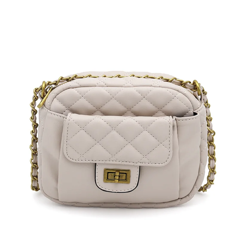 

2019 New Chaohan version of Baiji oblique stone pattern retro single-shoulder new small girl bag