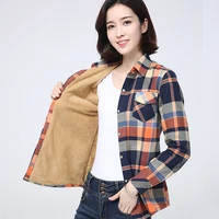 2023 hiver nouveau femmes chaud chemise à carreaux manteau décontracté polaire velours Plus épais hauts marque collège Style femme vêtements d'extérieur 5