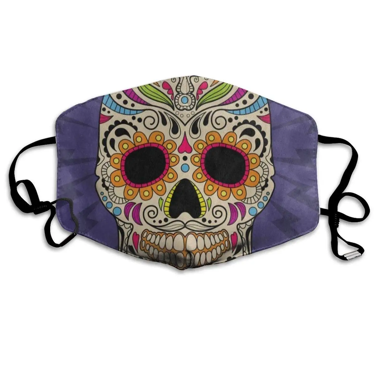 

Face Mask Mexican Dia De Los Muertos Skull Flower Great Cycling Half Face Earloop Face Mask For Girls