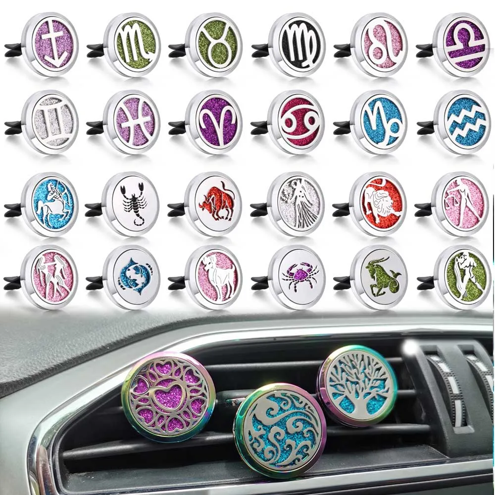 Автомобильный освежитель воздуха аромат для авто автомобильный парфюмерный диффузор зажим автомобильный освежитель воздуха Авто вентиляционный освежитель 12 созвездий диффузоры с 10 шт Коврик