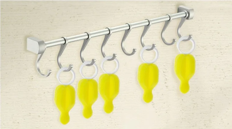 1pcs New 360 Degree Rotating Sponge Yellow Baby Nipple Brush Babies Teat Cleaning Feeding Bottle Brushes Infant Pacifier Cleaner