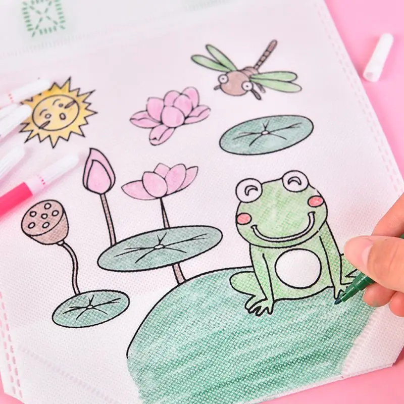 12 шт./компл. Детская DIY Экологическая сумка с граффити детский сад ручной работы раскраска материалы 449E