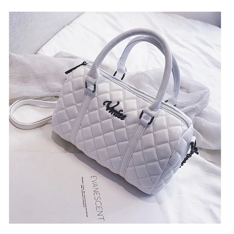 

quilted handbags luxury designer boston bags for women 2019 bolsa feminina white grey silver black shoulder bag with chain strap