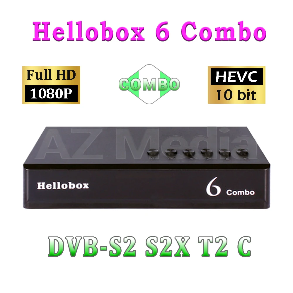 Hellobox 6 Combo спутниковый приемник H.265 DVB S2X DVB-T2 поддержка Cline Newcamd Scam + Auto Biss Powervu Set Top Box |