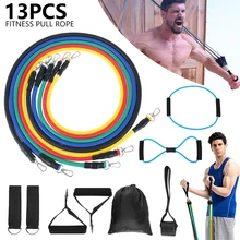 13 Pcs Resistance Bands Set Expander Exercise Fitness Rubber Band Stretch Training Home Gyms Workout Equipments Drop Shipping