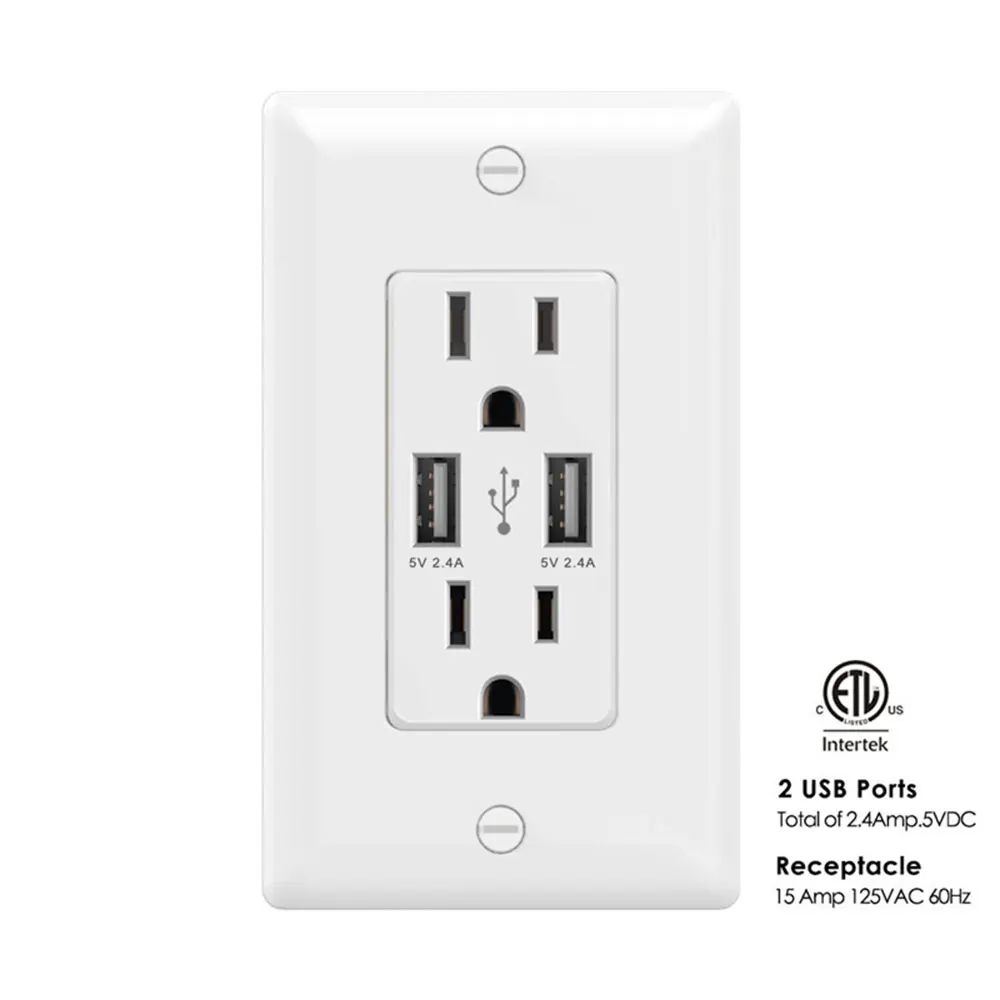 

Durability Socket Gadget 110VAC Practicality Household with Mounting Screws Universal Plug Charging PC Alloy Wall Outlet