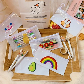 

Transparent Waterproof Student Pencil Bag Stationery Bag Girls Cosmetic Bag Makeup Case Organizer Storage Pouch Toiletry Bag2020