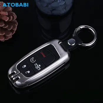 

Zinc Alloy Car Key Case For Jeep Cherokee 2013-2018 Dodge Ram Truck Smart Keyless Remote Fob Shell Cover Keychain Protector Bag