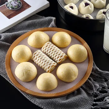 

Dim Sum Mesh Household Non-stick Steamer Cloth Circle Steamed Bun Pad Thick High-temperature Resistant Steamed Buns Tray Silica