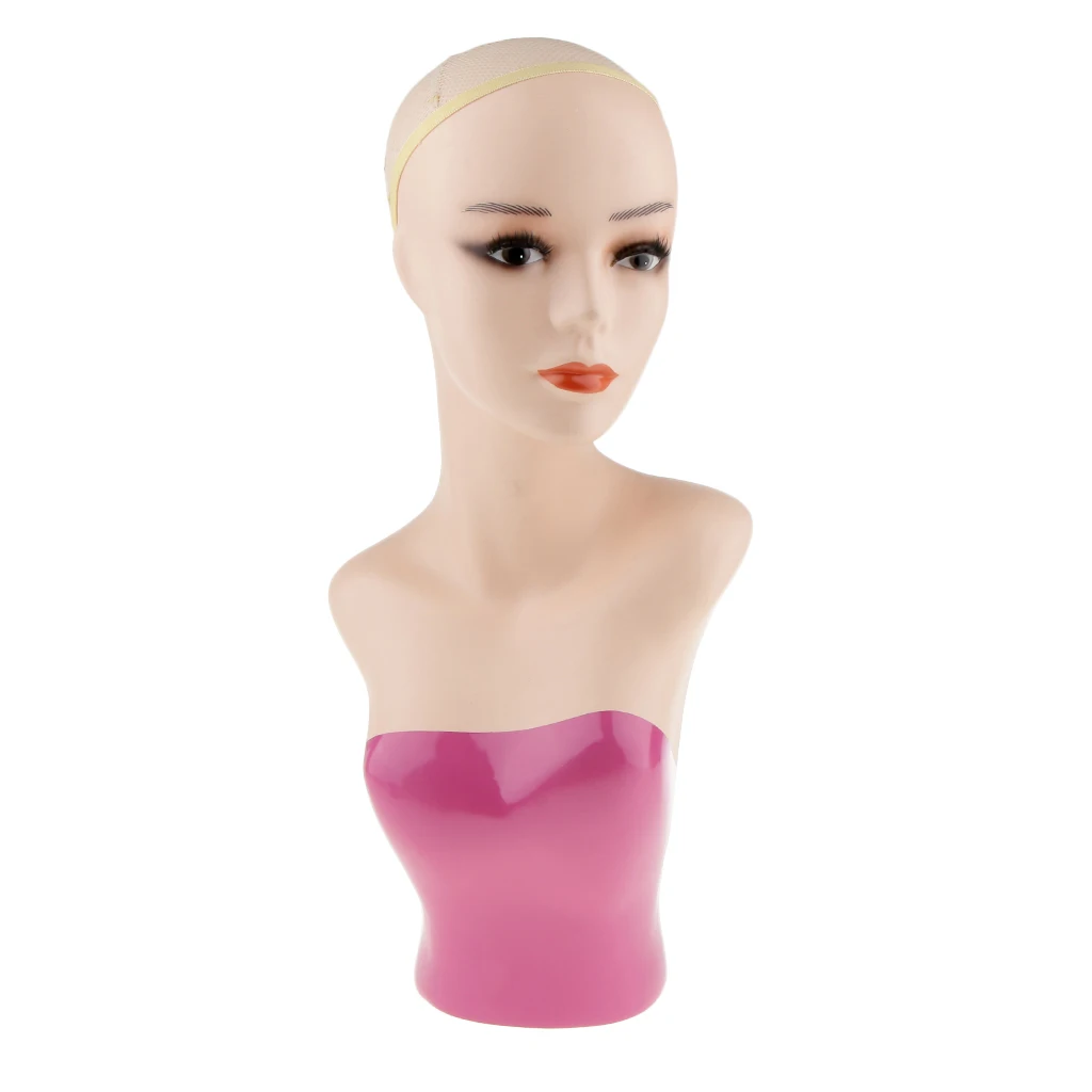 Female Mannequin Head Bust Wig Jewelry Scarf Hair Display Model Stand & Net
