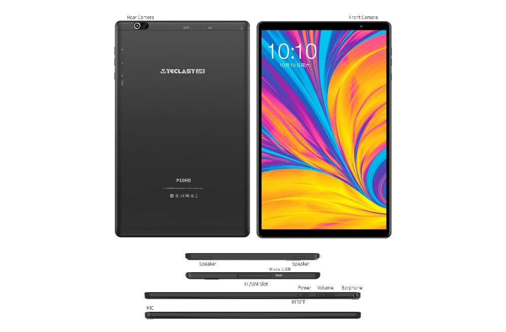 6000 мАч Teclast P10HD 10,1 дюймов 2.5D 4G Phablet Android 9,0 Восьмиядерный 3 Гб ram 32 Гб rom 1920x1200 ips gps Планшетный ПК