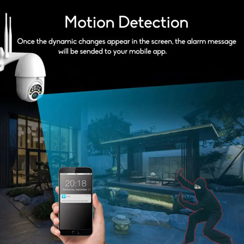 Mini Camera 360-degree Adjustable Smart Camera Practical Wireless WiFi Connection Outdoor Waterproof HD 1080p Home Camera
