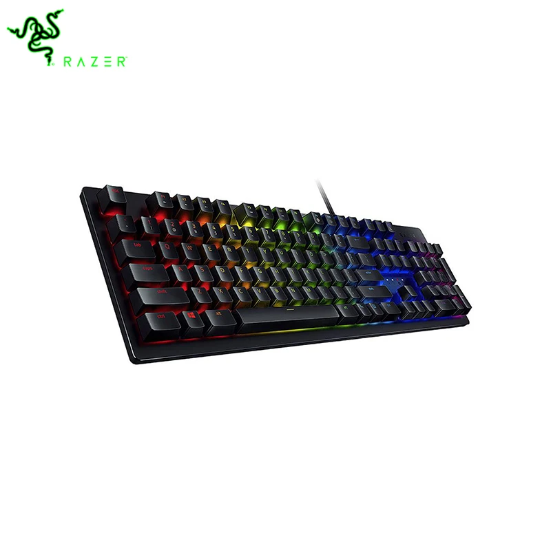 

Razer Huntsman Wired Mechanical Switches Gaming Keyboard RGB Backlit Ergonomic Wrist Rest Tactile Keyboard Gaming For PC/Laptop