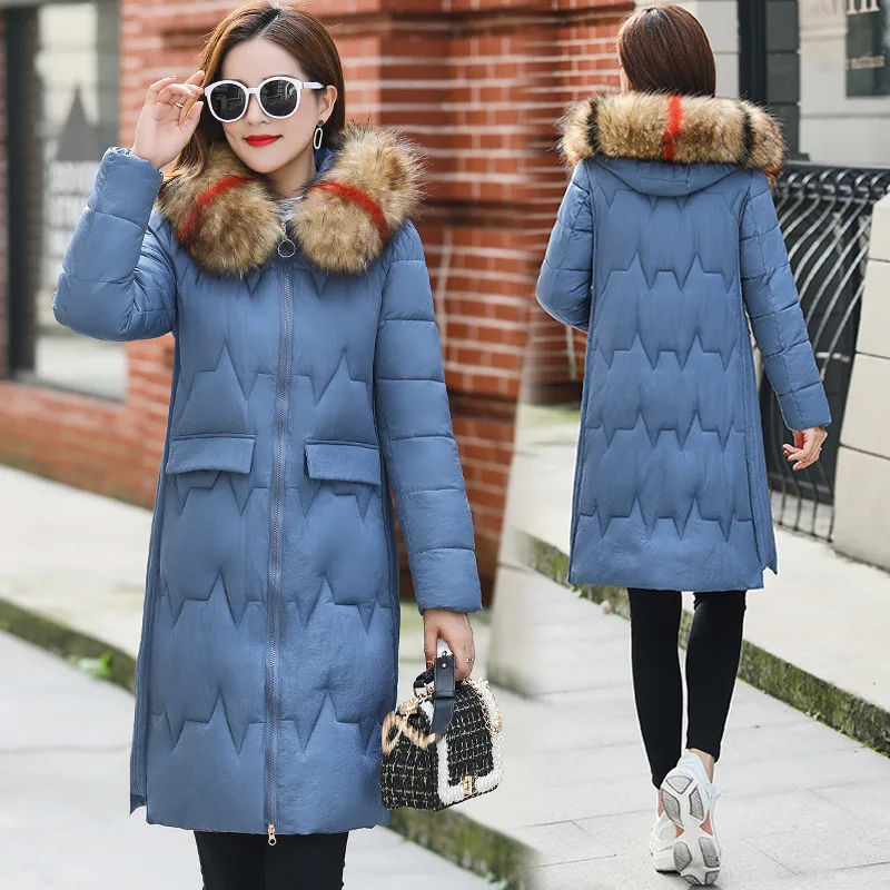 

Foreign Trade 2019 Autumn And Winter New Style Mid-length Large Size Korean-style Fashion down Jacket Cotton-padded Clothes Wome