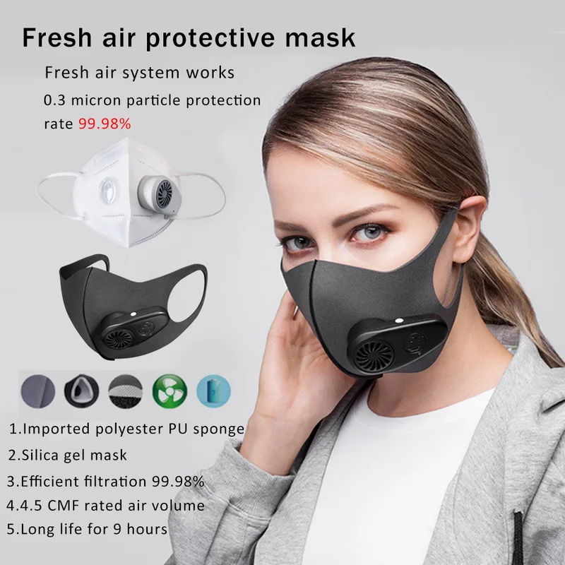 

1Pc Ffp Cycling Face Mask With Filter PM2.5 Dust-proof Anti-fog Respirator Anti-Pollution N100 Bike Out Mask For Out Activities