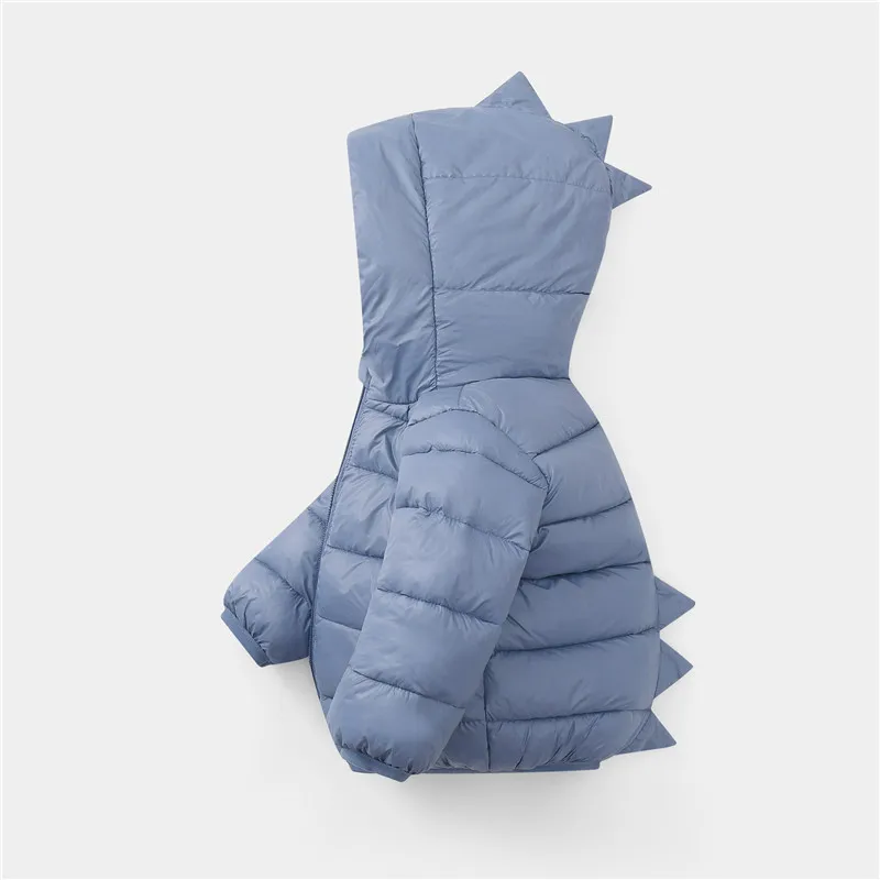 Baby Girls Hooded Down Jackets Coats Spring Boys Cartoon Dinosaur Thicken Warm Jacket Newborn Toddler Kids Girl Zipper Outerwear