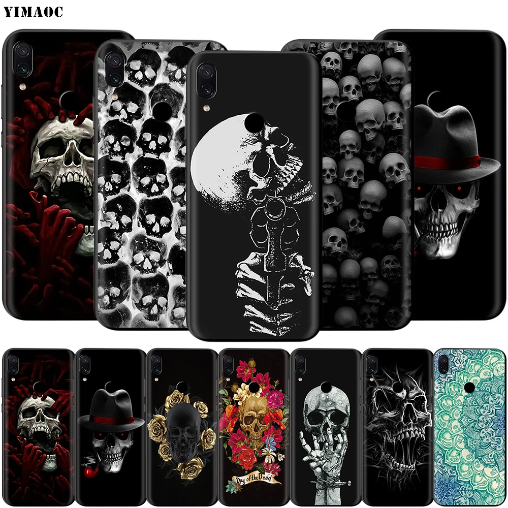 Мягкий ТПУ чехол YIMAOC Horror Skull для Xiaomi Redmi mi Note MAX 3 6 6A 7 mi6 mi8 9 se a1 a2 Pro Lite go pocophone