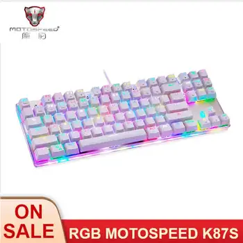 

MOTOSPEED K87S Mechanical Keyboard Gaming Keyboard USB Wired Gaming Keyboard Customized LED RGB Backlit with 87 Keys for lol cf