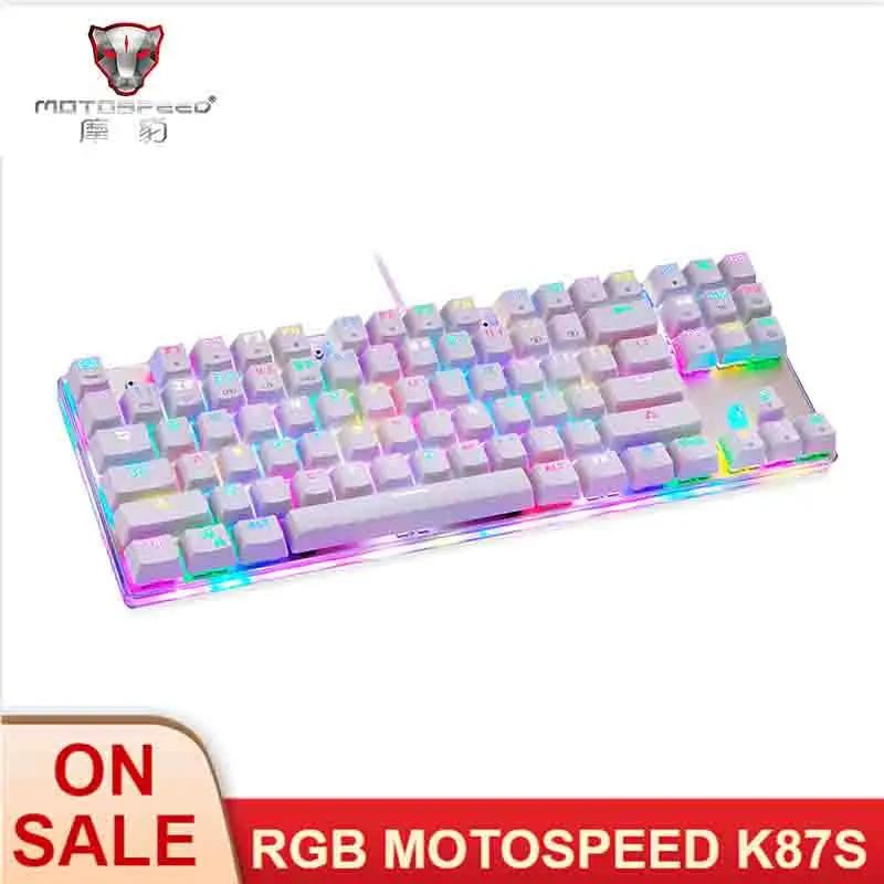 Механическая игровая клавиатура MOTOSPEED K87S USB Проводная светодиодный RGB экран с